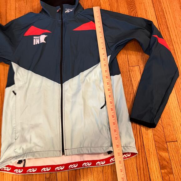 Podium Wear Jacket Adult Small Zip Performance Green Gray Running Coat - Picture 5 of 7